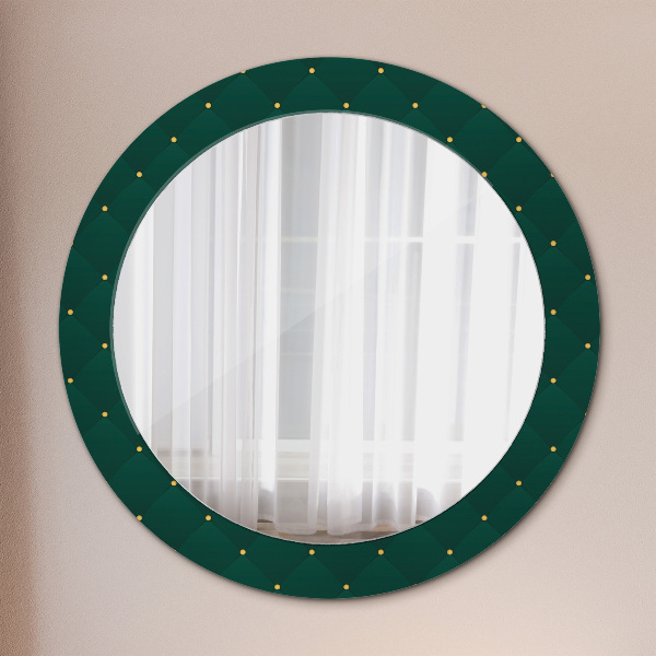 Round mirror frame with print Green luxury template