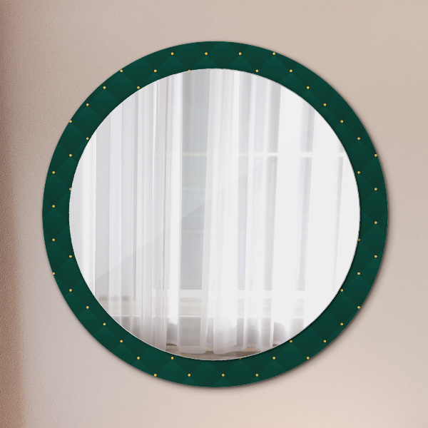 Round mirror frame with print Green luxury template