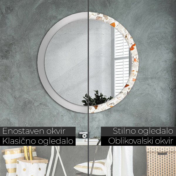 Round wall mirror decor Lastric background