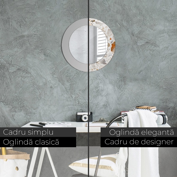 Round wall mirror decor Lastric background