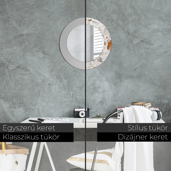 Round wall mirror decor Lastric background