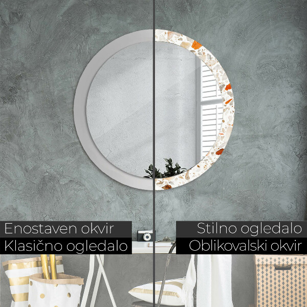 Round wall mirror decor Lastric background