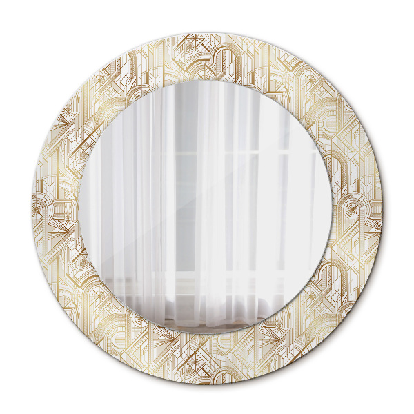 Round wall mirror decor Art deco composition