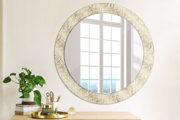 Round wall mirror decor Art deco composition