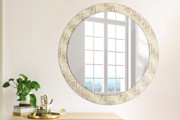 Round wall mirror decor Art deco composition