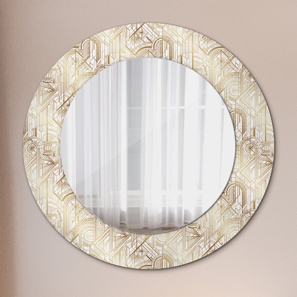 Round wall mirror decor Art deco composition