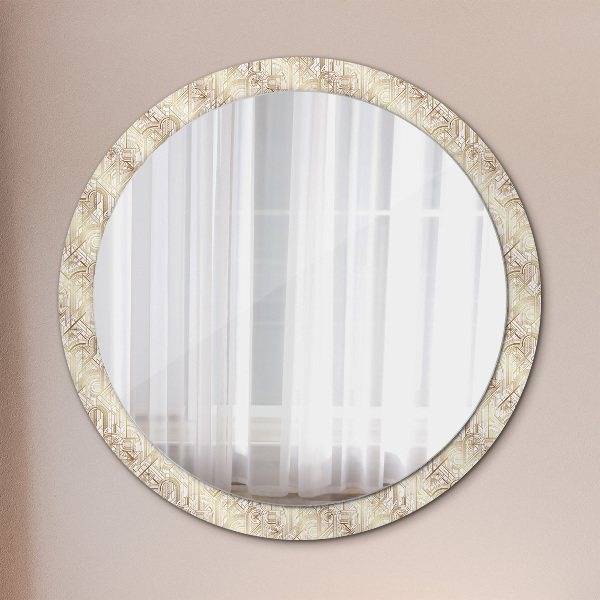 Round wall mirror decor Art deco composition