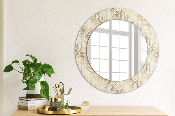 Round wall mirror decor Art deco composition