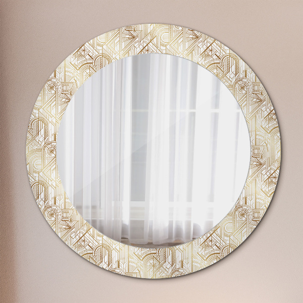 Round wall mirror decor Art deco composition