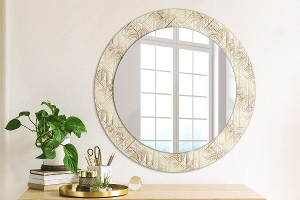 Round wall mirror decor Art deco composition