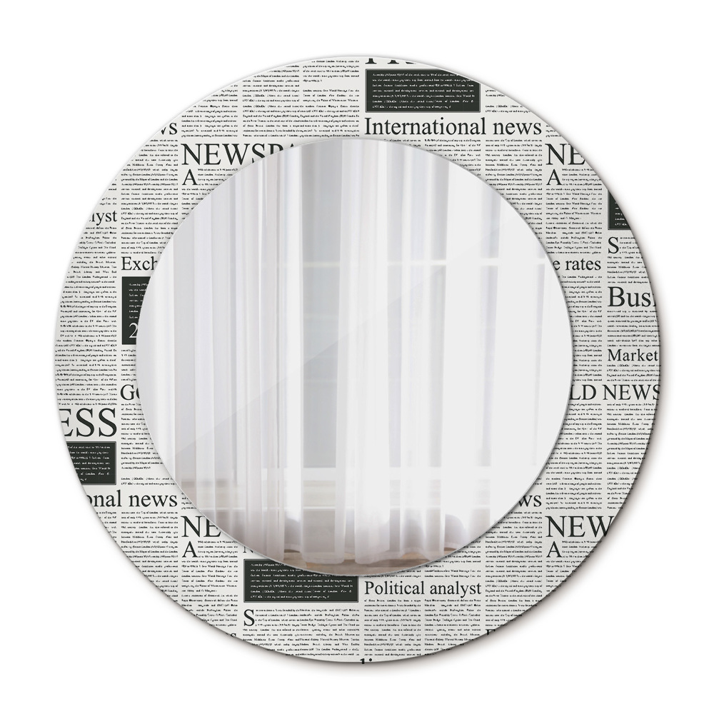 Round wall mirror decor Pattern from newspapers