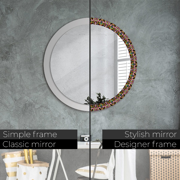 Round decorative mirror Psychedelic mandala pattern