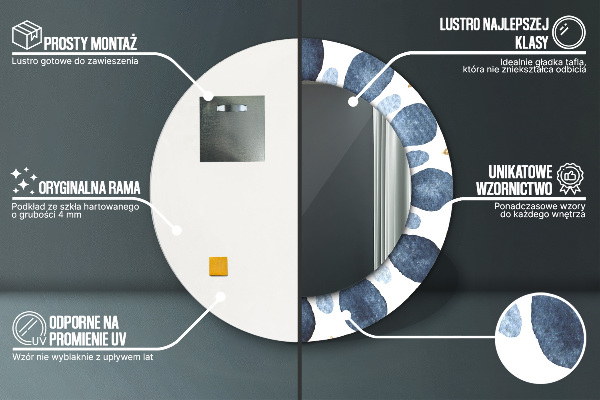 Round printed mirror Moon mandala