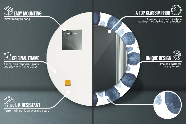 Round printed mirror Moon mandala