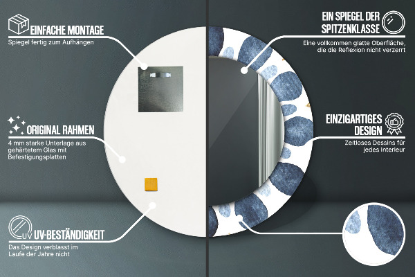 Round printed mirror Moon mandala