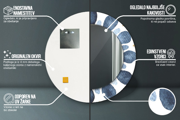 Round printed mirror Moon mandala