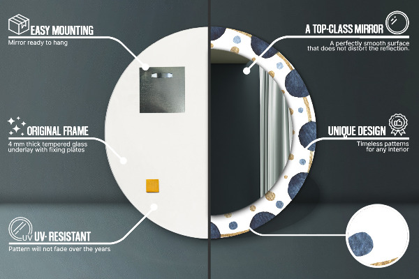 Round printed mirror Moon mandala