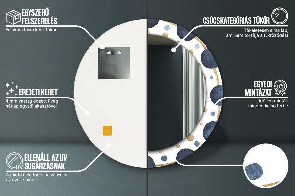 Round printed mirror Moon mandala