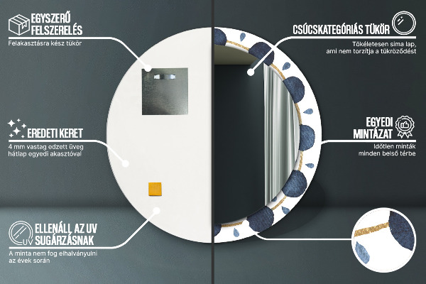 Round printed mirror Moon mandala