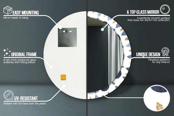 Round printed mirror Moon mandala