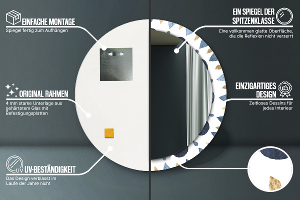 Round printed mirror Moon mandala