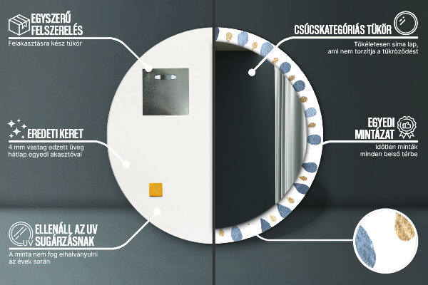 Round printed mirror Moon mandala