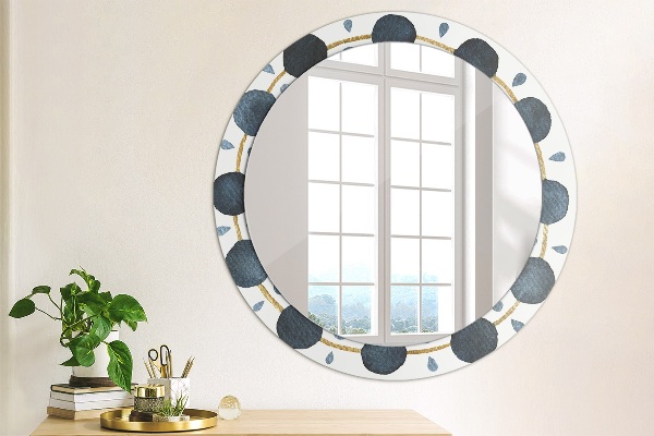 Round printed mirror Moon mandala