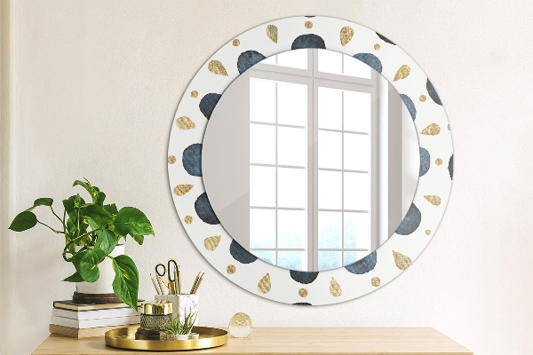 Round printed mirror Moon mandala