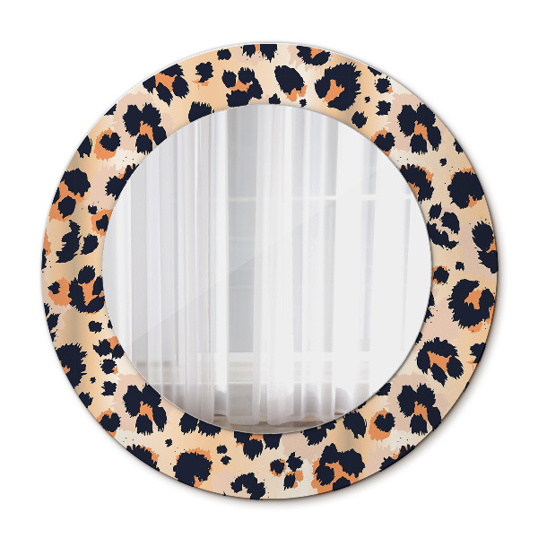 Round printed mirror Wild pattern