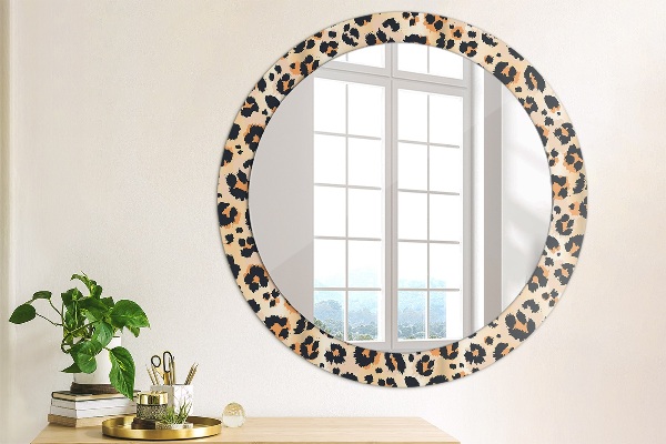 Round printed mirror Wild pattern