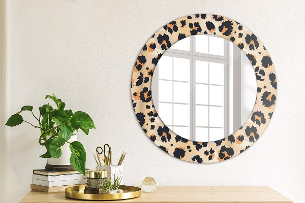 Round printed mirror Wild pattern