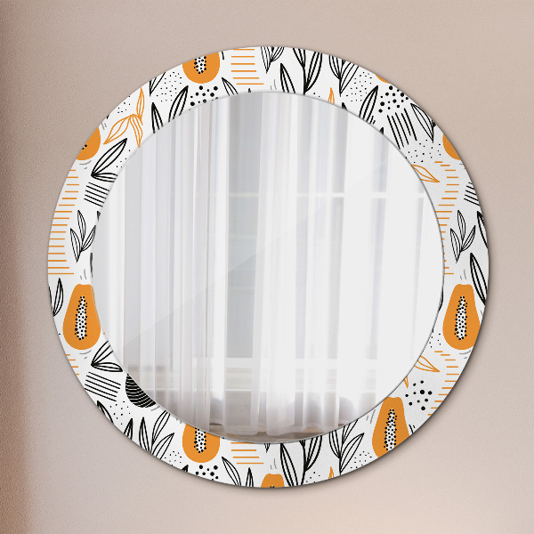Round printed mirror Papai pattern
