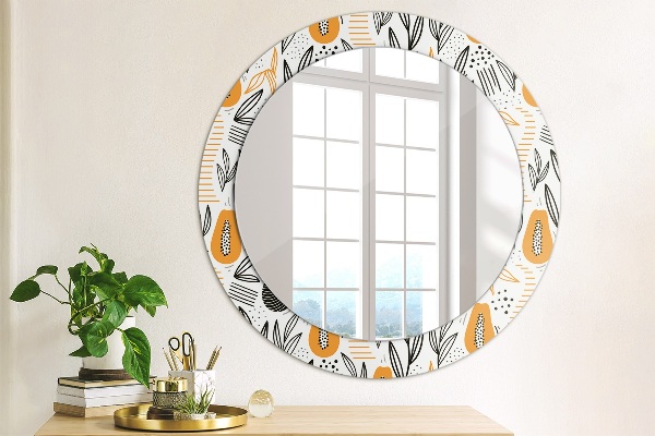 Round printed mirror Papai pattern