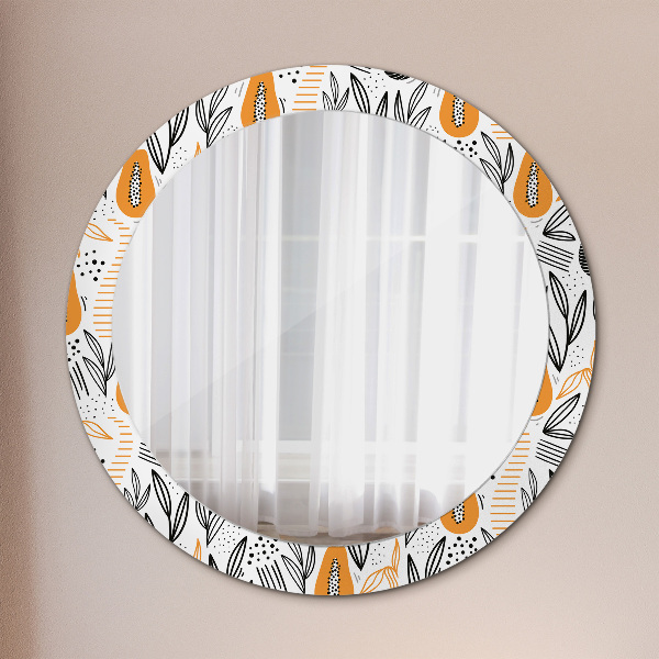 Round printed mirror Papai pattern