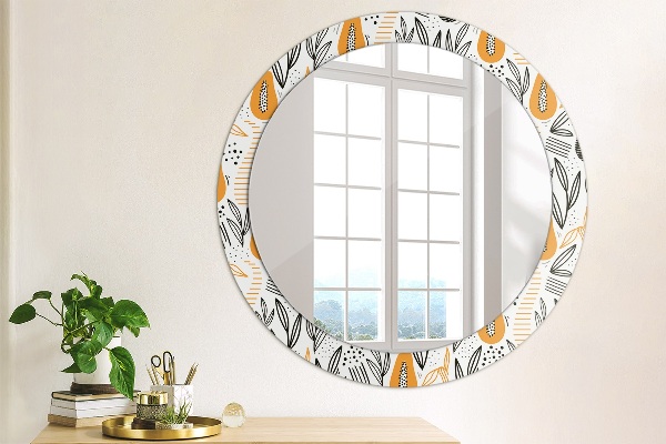 Round printed mirror Papai pattern