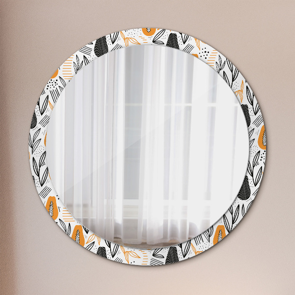 Round printed mirror Papai pattern
