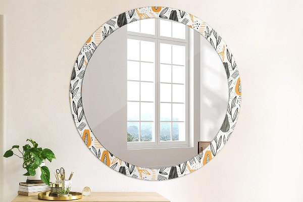 Round printed mirror Papai pattern