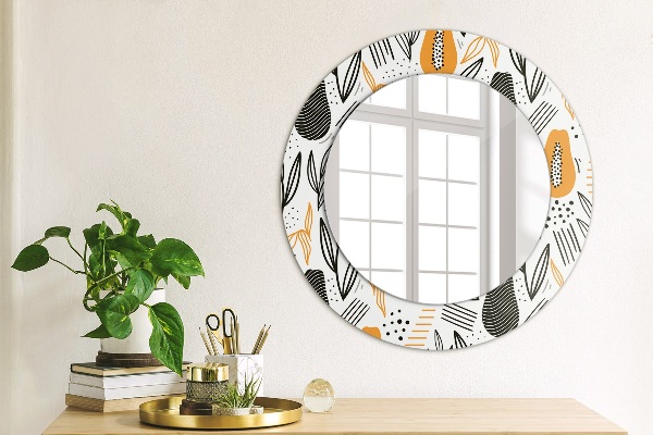Round printed mirror Papai pattern