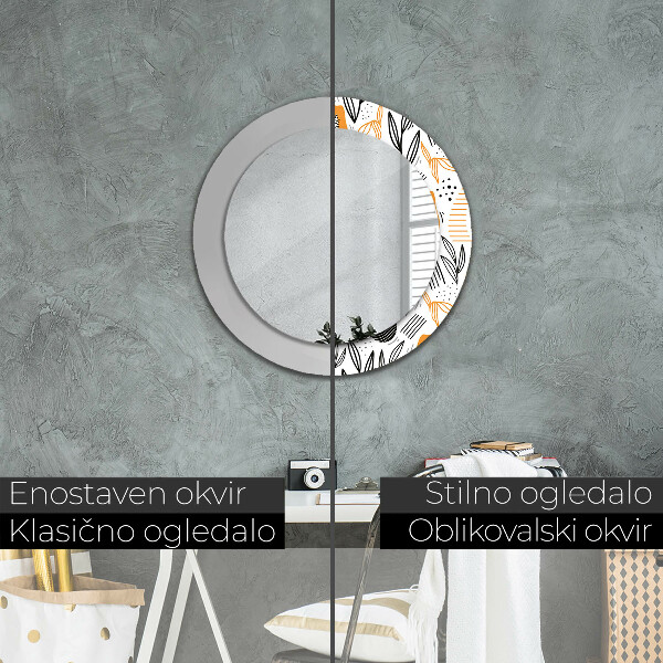 Round printed mirror Papai pattern