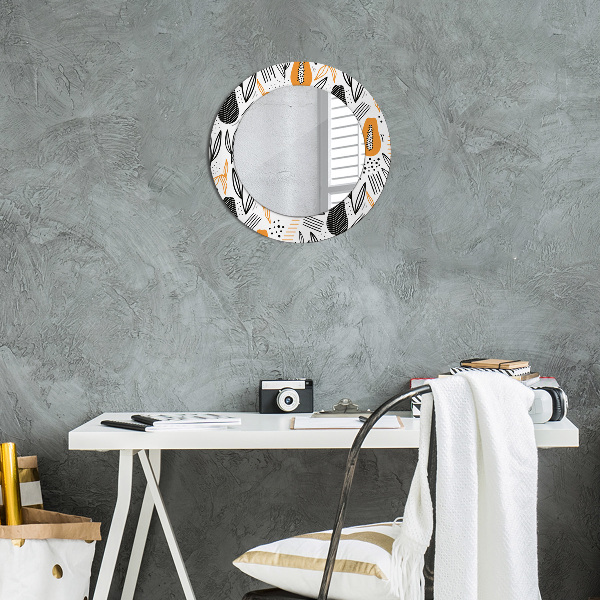 Round printed mirror Papai pattern