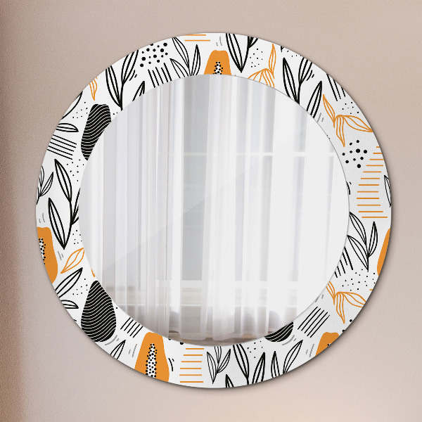 Round printed mirror Papai pattern
