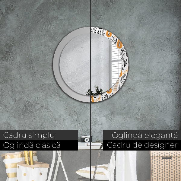 Round printed mirror Papai pattern