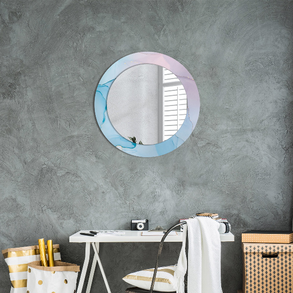 Round printed mirror Modern marble texture