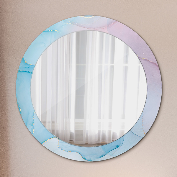 Round printed mirror Modern marble texture