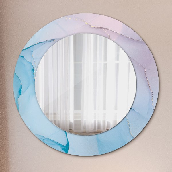 Round printed mirror Modern marble texture