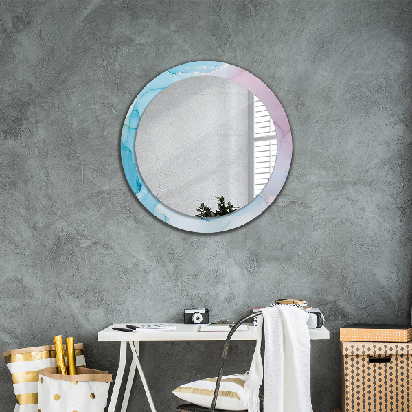 Round printed mirror Modern marble texture