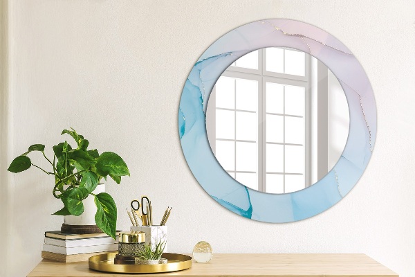 Round printed mirror Modern marble texture