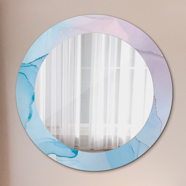 Round printed mirror Modern marble texture