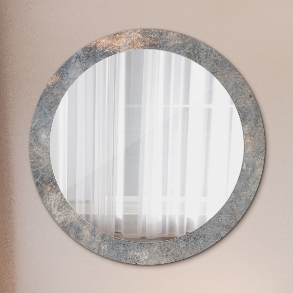 Round mirror frame with print Vintage concrete