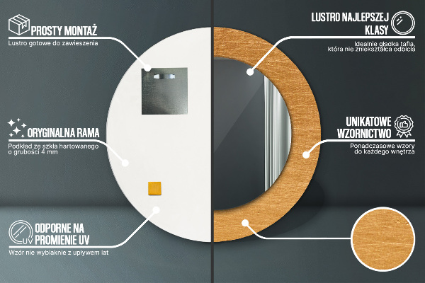 Round decorative mirror Metal surface